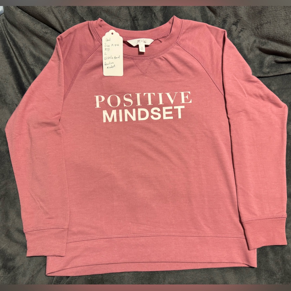 Pink Positive Mindset Sweatshirt, Size Kids M